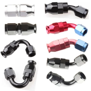 Straight 30 45 60 90 180 Degree AN4 AN6 AN8 10 12 Reusable Swivel PTFE Hose End  - Picture 1 of 18