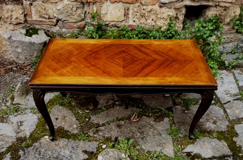 Mid century wooden coffee table, sofa side table, art deco style coffee table Cover