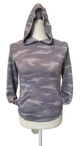 Athleta Girl Camo Pullover Sweatshirt Hoodie Pockets Thumb Holes Sweater Sz L/12 - Picture 1 of 15