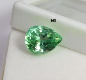 7.50 Karat AAA Natürlich Brasilien Grün Paraiba Turmalin Tropfenschliff Lose - Bild 1 von 8