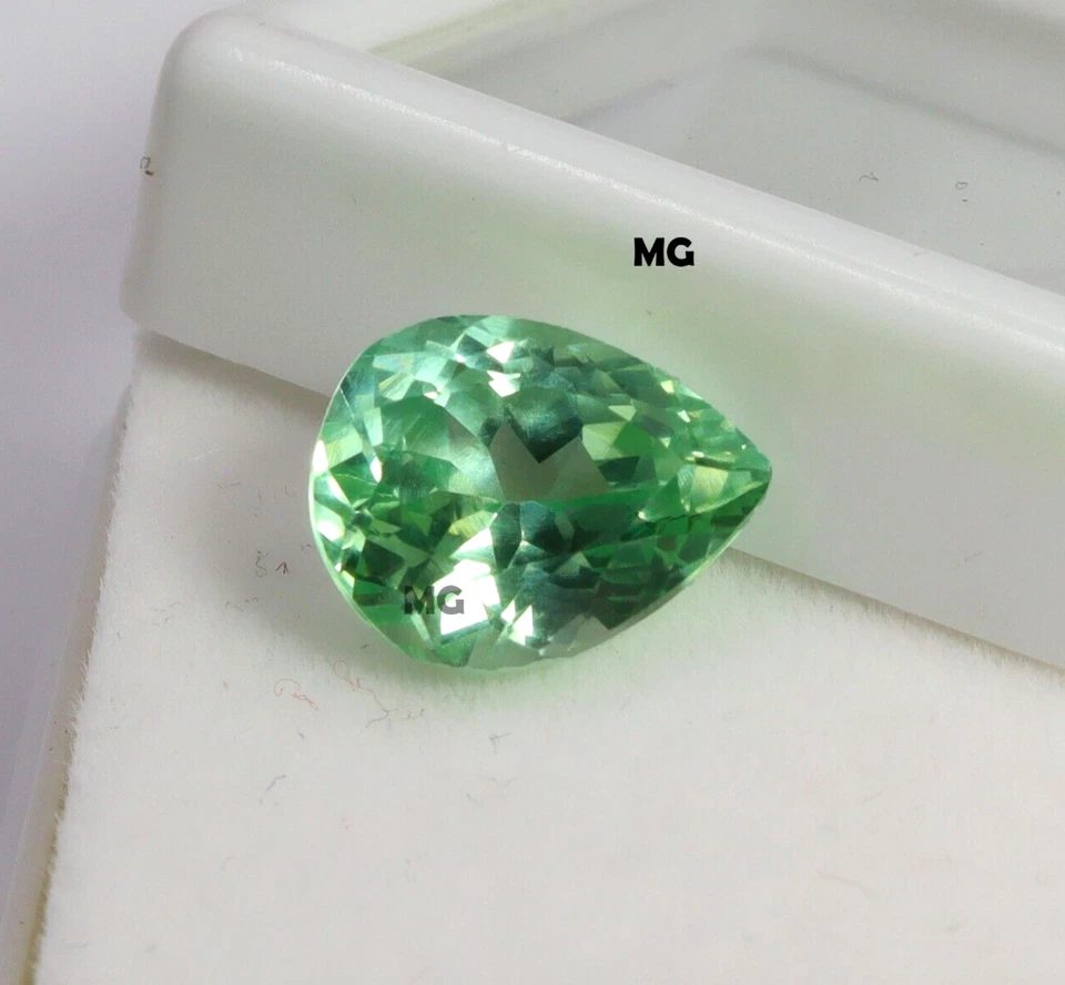 7.50 Karat AAA Natürlich Brasilien Grün Paraiba Turmalin Tropfenschliff Lose - Bild 1 von 4