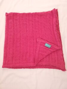 Tiddliwinks Pink Raspberry Cable Rope Knit Chenille Security Blanket Target