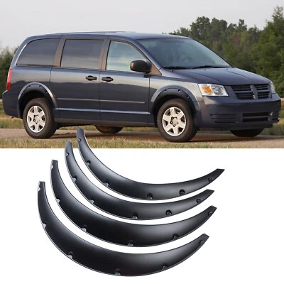 4X35" Matte Black Fender Flares Extra Wide Wheel Arches For Dodge Grand Caravan Foto 1 de 4