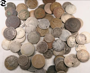 (3) 1790's-1890's Random Odd Denomination Type US Coin Lot ~ Low Grade ~ W/Date - Picture 1 of 4