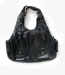 Hype Women's Large Black Snake Print Hobo Bag - Picture 1 of 9