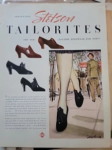 1937 Mujeres Piernas Stetson Tailorites Zapatos De Colección Gilbert Bundy Arte Anuncio - Imagen 1 de 1