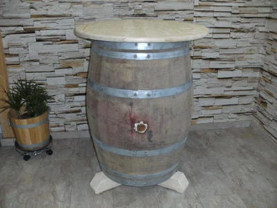 TOP FASSTISCH RUSTIKA WEINFASS TISCH HOLZFAß EICHENFAß Bistrotisch STEHTISCH FAß - Bild 1 von 4