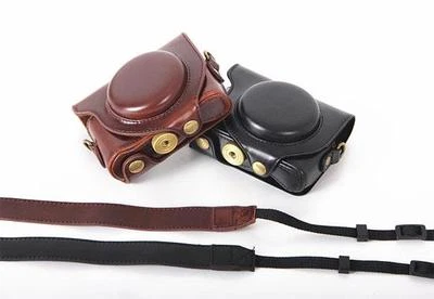 Nueva funda de cuero para cámara Sony DSC-HX90 HX90 WX500 negra Foto 1 de 2