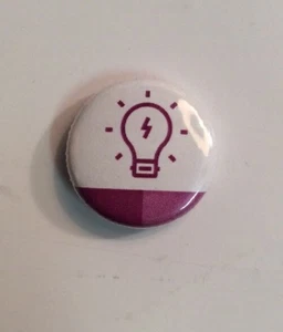 Pulsante perno lampadina bianca eBay aperto 2017 conferenza Las Vegas Swag eBayana - Foto 1 di 12