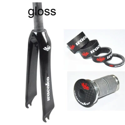 1-1/8 in Full Carbon Fiber Bicycle Forks BMX Folding Bike Rigid Fork 18/20/22 in - Image 1 of 4