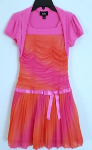 By & By Girl Big Girl's Short Sleeve Ruched Ombre Pleated Fanciful Dress-Size-16 - Picture 1 of 3