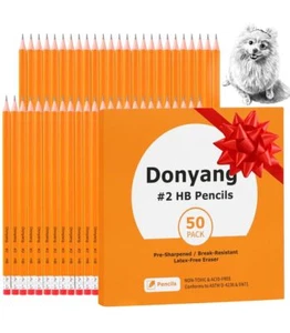 50 Pack Pre-Sharpened #2 Pencils with Erasers, Bulk Number 2 pencils for Kids... - Picture 1 of 7