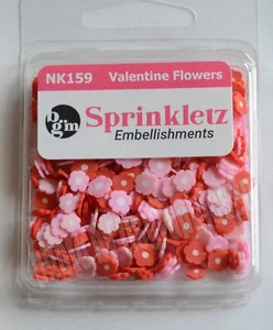 Valentine Flowers ~ Sprinkletz / Red & Pink Flower Shape / Shaker Cards & Crafts - Picture 1 of 3