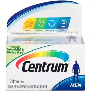Centrum Men Multivitamin & Multimineral 120 Tab For Nutritional Support & Energy - Picture 1 of 9
