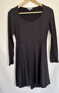White Birch Black Skater Dress Fit And Flare Scoop Neck Long Sleeve Knit SMALL - Picture 1 of 5