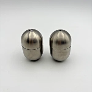 Phillipi Wobble Salz Pfefferstreuer gebürsteter Edelstahl Humpty Weeble Ei - Bild 1 von 5