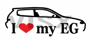 I Love My EG Die Cut Decal Bumper Sticker Decal funny JDM daily Lower - Bild 1 von 1