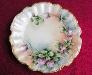 Coiffe Limoges (handbemalte Veilchen) 8 5/8" VITRINENPLATTE Exc - Bild 1 von 3