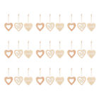30 Pcs Wood Pendant Photo Gifts Unpainted Heart Slices Decorations
