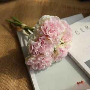 Artificial Peony Bouquet Fake Flower Bunch Home Wedding Party Prom Vase Decor - Picture 1 of 14