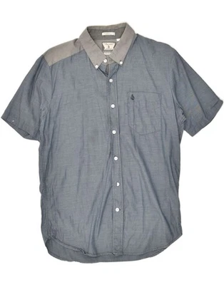 VOLCOM Mens Petit Classic Fit Short Sleeve Shirt Small Grey Colourblock BH25 - Image 1 of 4