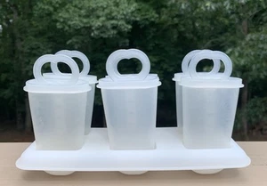 Vintage Tupperware Popsicle Molds Set of 6 Freezer Pop Makers with Tray Complete - Picture 1 of 4