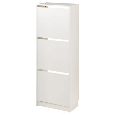 Nuevo Zapatero IKEA BISSA 3 Compartimentos Blanco Unidad de Almacenamiento Pasillo 49x28x135cm Foto 1 de 4