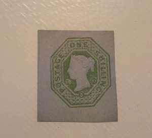 GB QV One Shilling Embossed Postage Stamp Mint - Picture 1 of 2