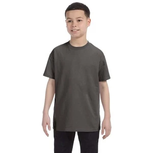 Hanes Youth Authentic Boys Short Sleeve T-Shirt Smoke Gray Cotton XS Size - Picture 1 of 4