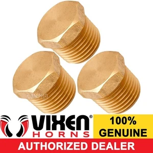 3/8" NPT BRASS HEX HEAD MALE PLUG FITTING FOR PIPE/WATER/AIR TANK 3PK VXA7538-3 - Picture 1 of 2