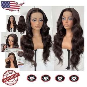 Precut Wear & Go Perücke - schokobraun kleberlos Lace Front, natürliche Kopfhautoptik - Bild 1 von 10