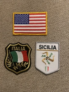 Italien Sizilien und Amerika Aufnäher, zum Aufbügeln/Aufnähen - Bild 1 von 5