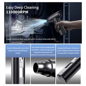 Compressed Air Duster Rechargeable Cordless Vacuum Cleaner Portable Electric TD - Afbeelding 1 van 8