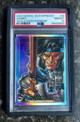 2024 Marvel Masterpieces ‘92 Platinum GAMBIT 🔥 Rainbow Refractor #29 PSA 10 💎 - Image 1 of 2