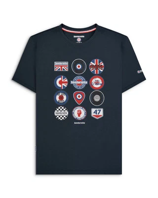 Lambretta Mens Badges Tee Navy BNWT - Image 1 of 4