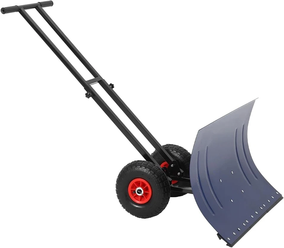 Extra-Large Snow Pusher Shovel With 5 Adjustable Blade Positions Anti-Skid Wheel - Image 1 of 4
