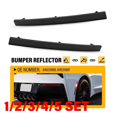 Juego de 1-5 lentes reflectoras de parachoques trasero ahumadas para Chevrolet Corvette C7 2014-2019 Foto 1 de 4