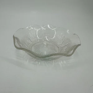 Vintage Klar Pressglas Rüschenrand Obstschale - Mid Century Servierschale - Bild 1 von 5