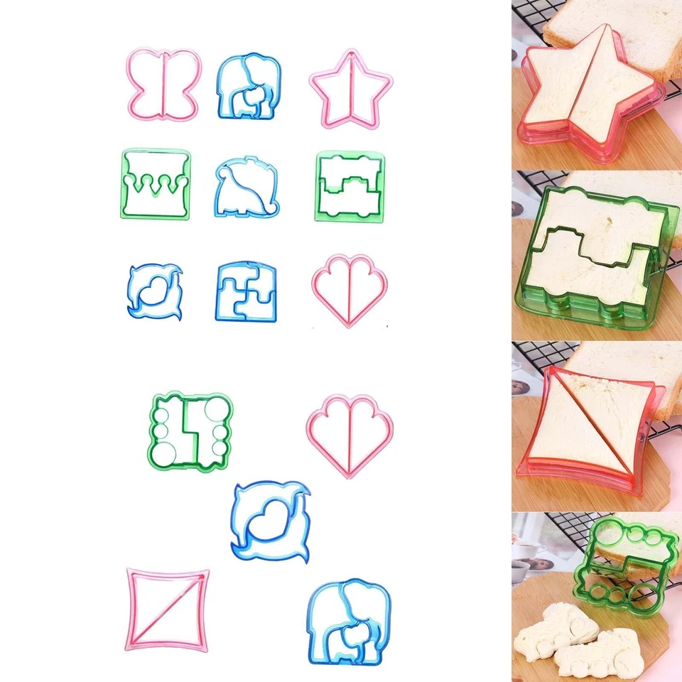 Multi Colors Sandwich Cutter and Sealer Bread Cutter Cookie Cutters Baking Maker - Bild 1 von 1