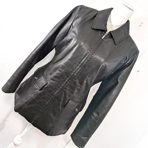 TOP SAMMLUNG! BUTTERWEICHE SCHWARZE ECHTLEDERJACKE MIT NÄHTEN! Gr. M - Bild 1 von 13
