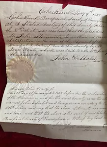 Antiguo Cohocksink del siglo XIX 1851 sociedad benéfica juicio de Pennsylvania - Imagen 1 de 5
