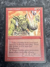 Goblin Wizard X1 Mtg The Dark English Nm Signed