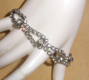 Pulsera de lazo vintage de diamantes de imitación firmada por Carol Del - Imagen 1 de 8
