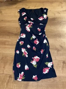 Ann Taylor Factory Size 0 Black Sleeveless Floral Pencil Dress - Picture 1 of 5