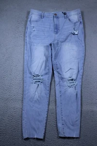 No Boundaries Jeans Juniors 19 Blue High Rise Skinny Light Ripped NOBO 34x27 - Picture 1 of 12