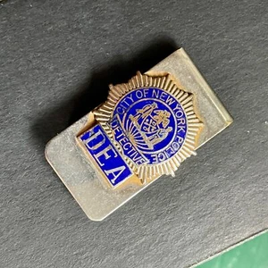 2" Steel Star Blue Cloisonné Enamel DEA Money Clip Drug Enforcement Agency - Picture 1 of 3