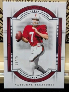 2024 National Treasures Collegiate JOHN ELWAY - STANFORD CARDINALS #d /75 BLUE - Picture 1 of 20