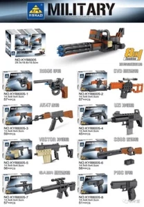 KAZI Military 8in1 KY88005-4 GATLING,R1895,SVD,AK47,UZI,VECTOR,S686,SABR,P18C🔫 - Picture 1 of 2