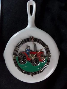 Tractor Theme Clock Made From a Vintage #3 Unmarked Wagner Ware Cast Iron Pan   - Picture 1 of 6