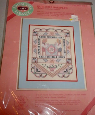 Nuevo de Lote Antiguo 1988 Dimensions From the Heart Contado Punto de Cruz Quilters Sampler Nuevo de Lote Antiguo Foto 1 de 3